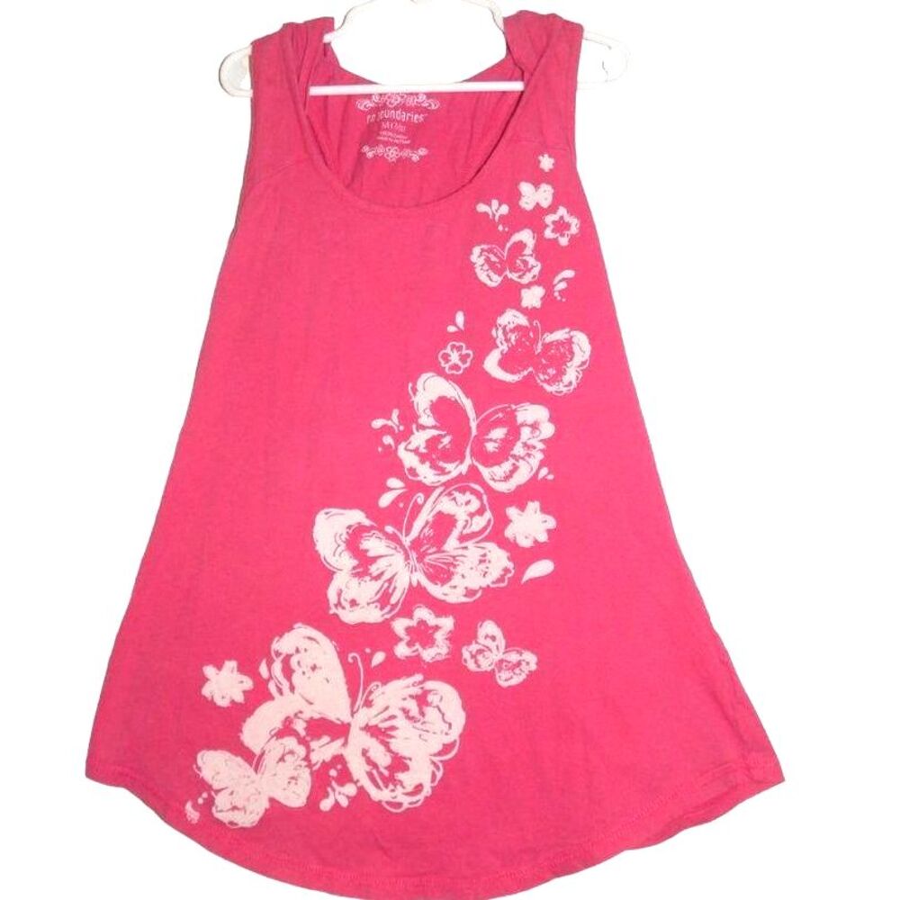 No Boundaries Women’s Junior’s Medium 7/9 Pink Hooded Racerback Cotton Tank Top